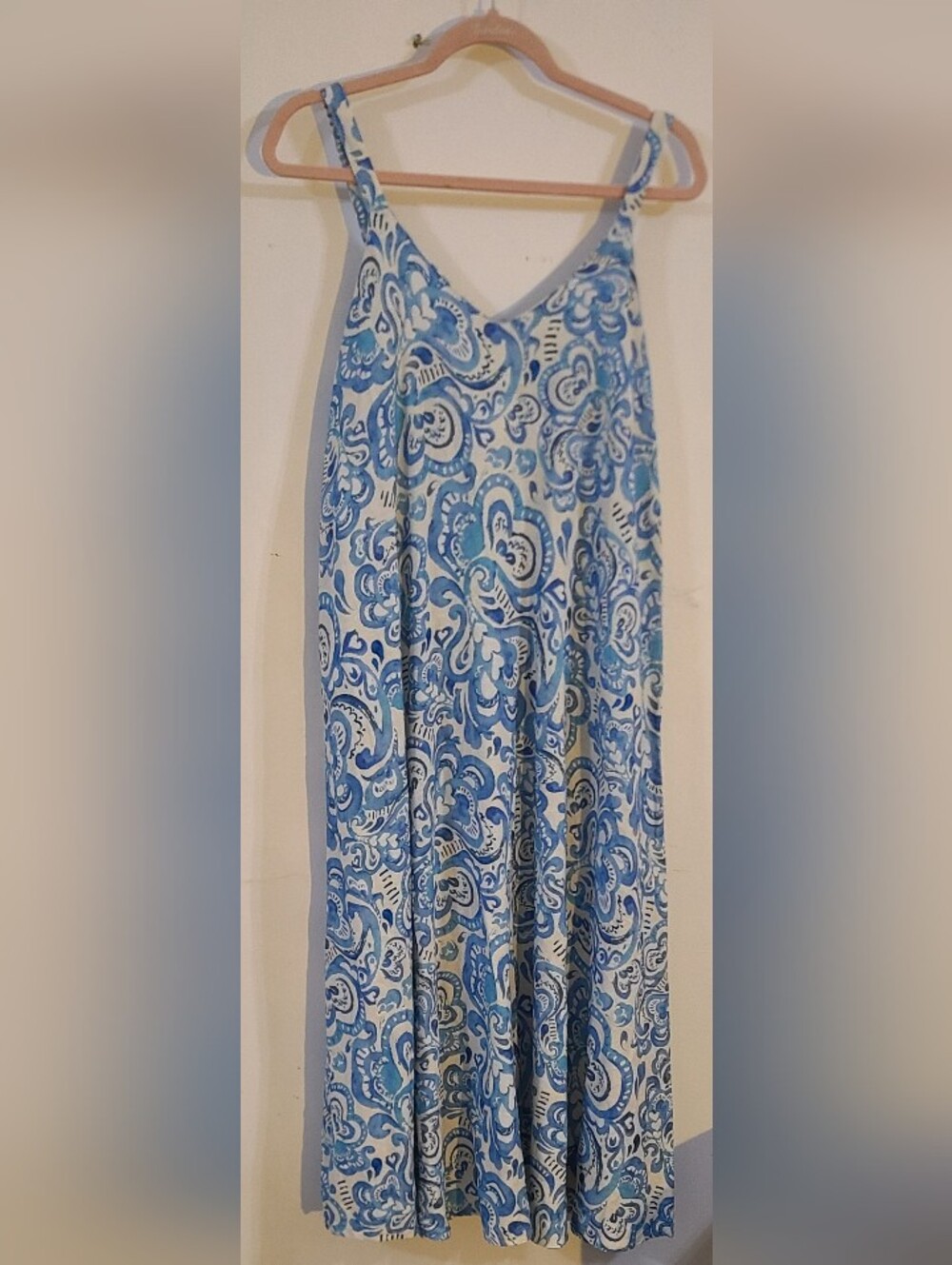 Blue Paisley Maxi Sundress - Lightweight Women’s Dress